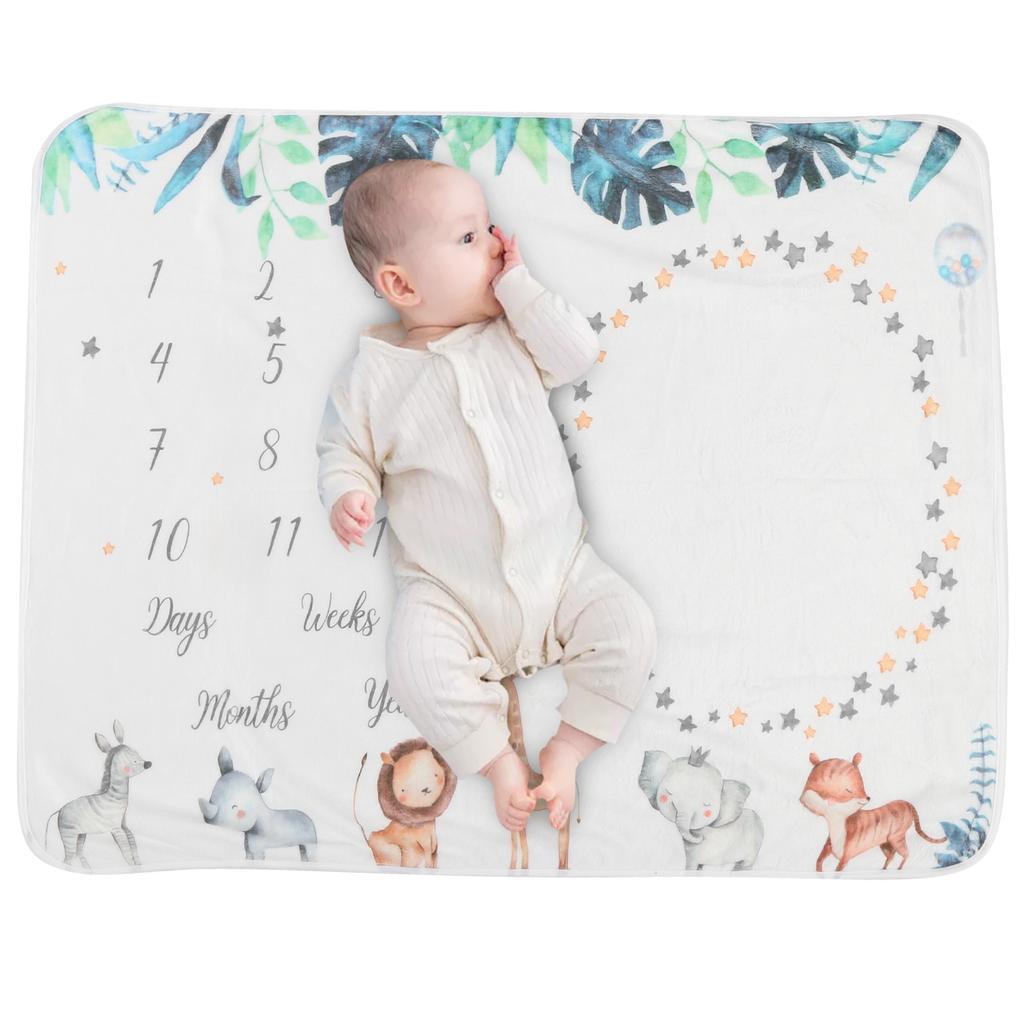 Детское ежемесячное одеяло для фотографий младенцев Фон для фотографий младенцев Одеяло Реквизит Банановый лист Животное