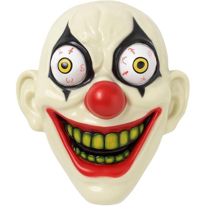 Masque - SIROCO - Clown aux Yeux Exorbités - 25 cm - Effet Visuel Spectaculaire - Mixte