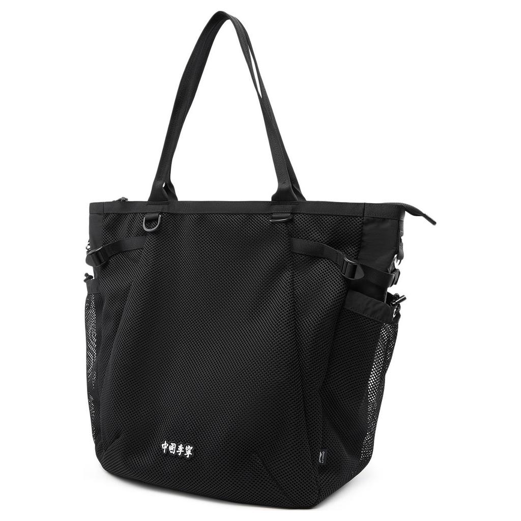Li Ning Brand Logo Casual Sports Polyester Shoulder Bag Unisex Shoulder Bag Black ABDV051-1