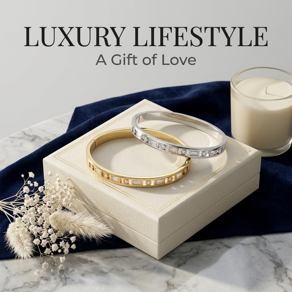 Gold Color Snap-on Zircon Bangle Stainless Steel Openwork Bracelet for Women Fashion Jewelry Gift