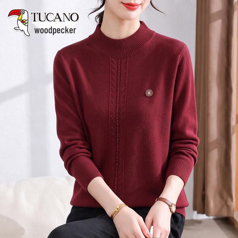 TUCANO Women's Solid Color Mock Neck Knitted Pullover