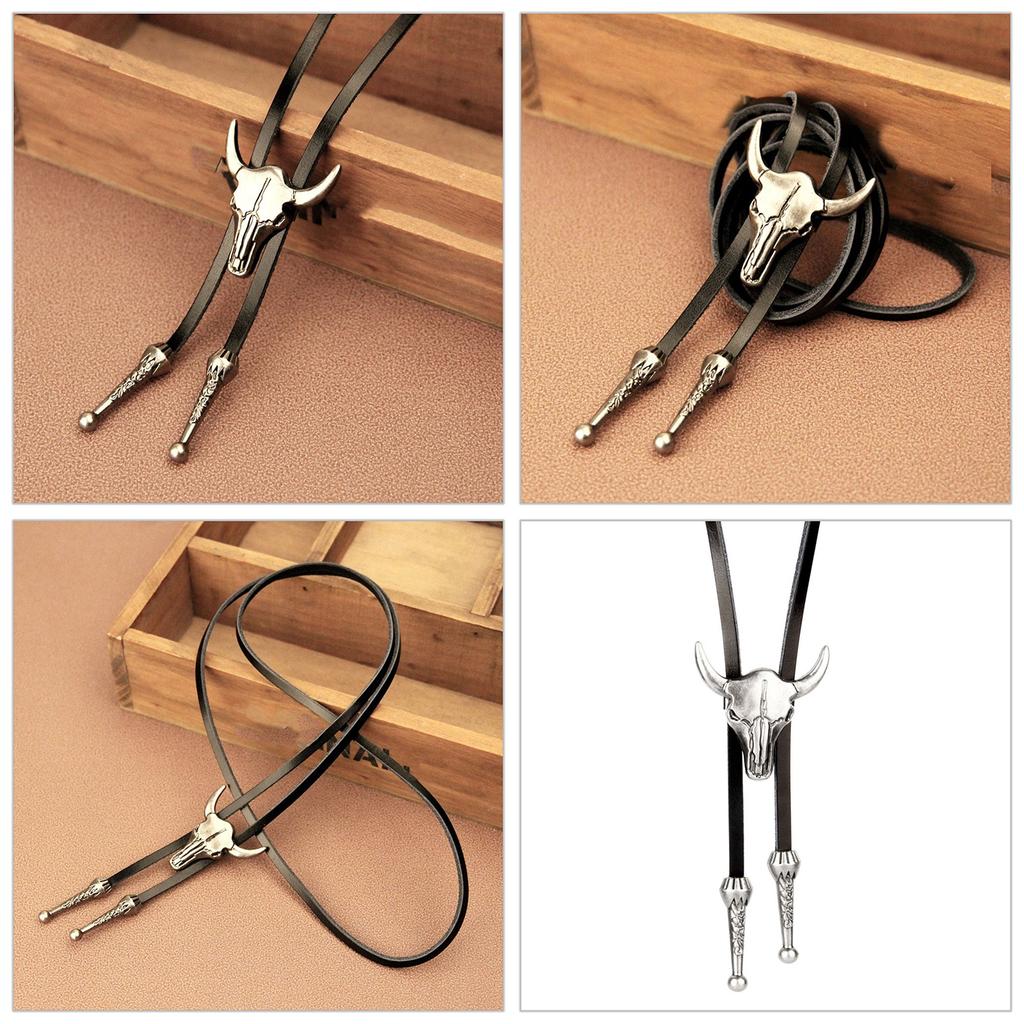 Винтажный западный ковбойский галстук-боло с головой коровы, галстук, панк-ожерелье, аксессуар для костюма, американский галстук-боло, западный