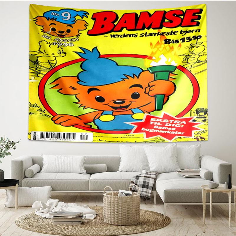 Bamse Print Tapestry - Portable Wall Decor Cloth, for Home, Dorm, Travel, Bedroom, Living Room - Ideal Birthday Housewarming Gift