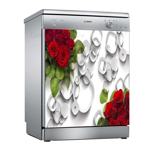 Чаша для мытья цветов, самоклеящиеся наклейки для посудомоечной машины, настенная дверная крышка, кухонные украшения, аксессуары, подарок, целая пленка, наклейка на обои