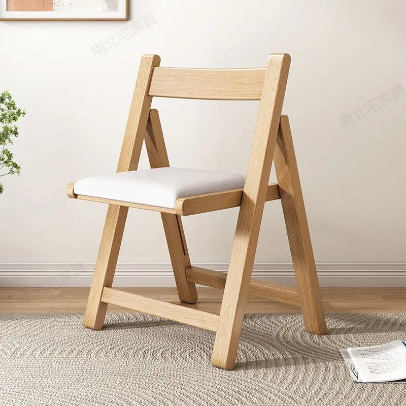 Складной стул из массива дерева - простой складной обеденный стул со спинкой, портативный для кухни, улицы и небольших помещений, мебель.