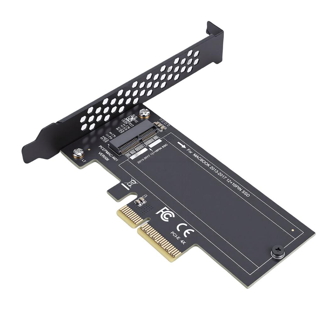 PCI E to SSD Card Support for Macbook Pro 2013 2017 4X to 12+16PIN Converter with Short Baffle Plate