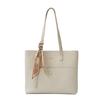 Soft Pu Ribbon Tote Bag For Women With Inner Pockets And Crossbody Strap For Commuting