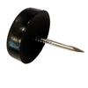 Single furniture glide, diameter 15.7, furniture foot, driven in, BLACK, 100 PCS