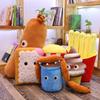 Cartoon Snacks Pillow Expression Pack Hamburger Grilled Sausage Popcorn French Fries Bread Ice Cream Doll Plush Toy