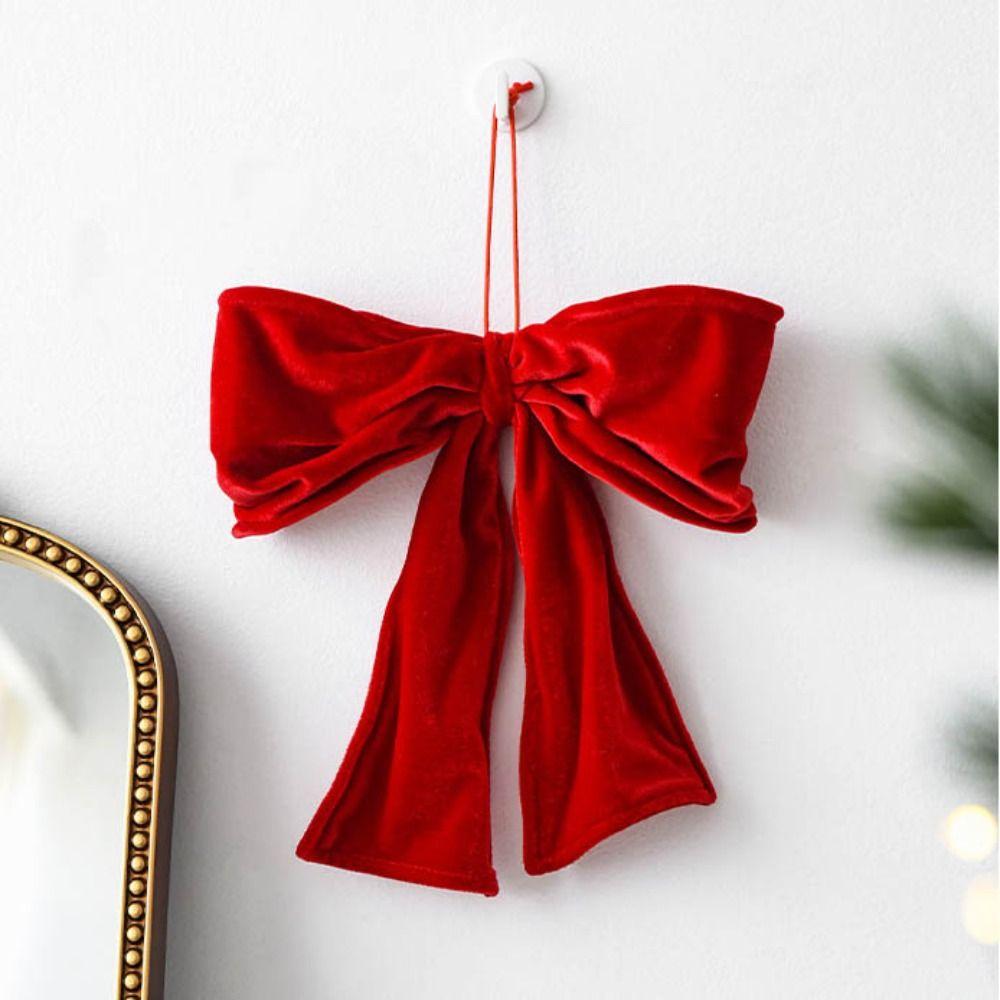 New Red Bowknot Pendant deformable Flannelette Hanging Xmas Ornament Large DIY Christmas Tree Decorations Merry Christmas
