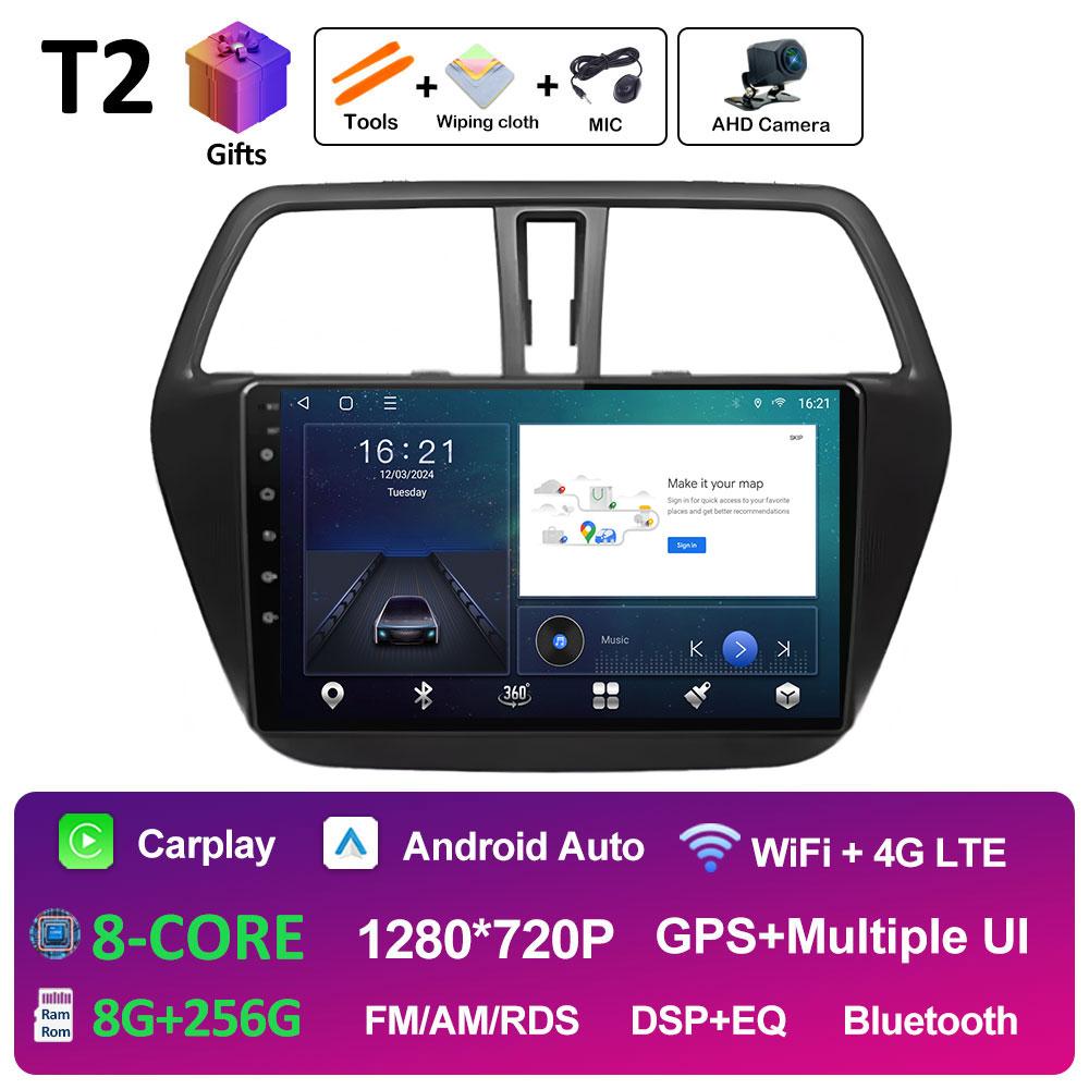 Умная система Android 14 для Suzuki SX4 S-Cross 2014 2015 2016 2017 беспроводной Carplay Bluetooth QLED IPS экран WIFI авто инструменты 4G