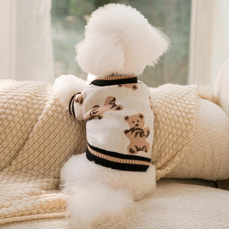 Pet Knit Sweater Dogs Cats Warm Winter Coat With Pocket Casual Style In Multiple Colors Sizes