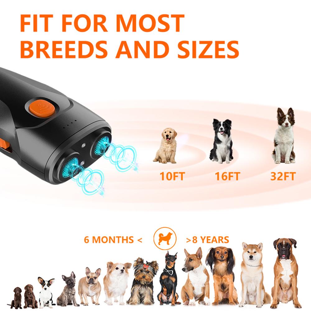 Устройство контроля лая собак Ультразвуковое средство от лая со светодиодной подсветкой Перезаряжаемый портативный