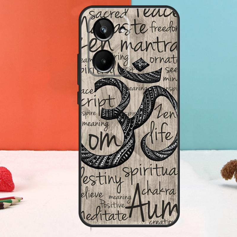 Aum om Namaste Symbol Zen Yoga For Realme C67 C75 C71 C55 C53 C61 C33 C63 C51 10 11 12 13 14 15 Pro Plus C65 GT7 Pro Case