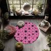 Pink Style pattern round rug,Carpet Rug for Living Room Bedroom Playroom ,Non-slip Floor Mat,Holiday Gifts and Birthday Gifts.