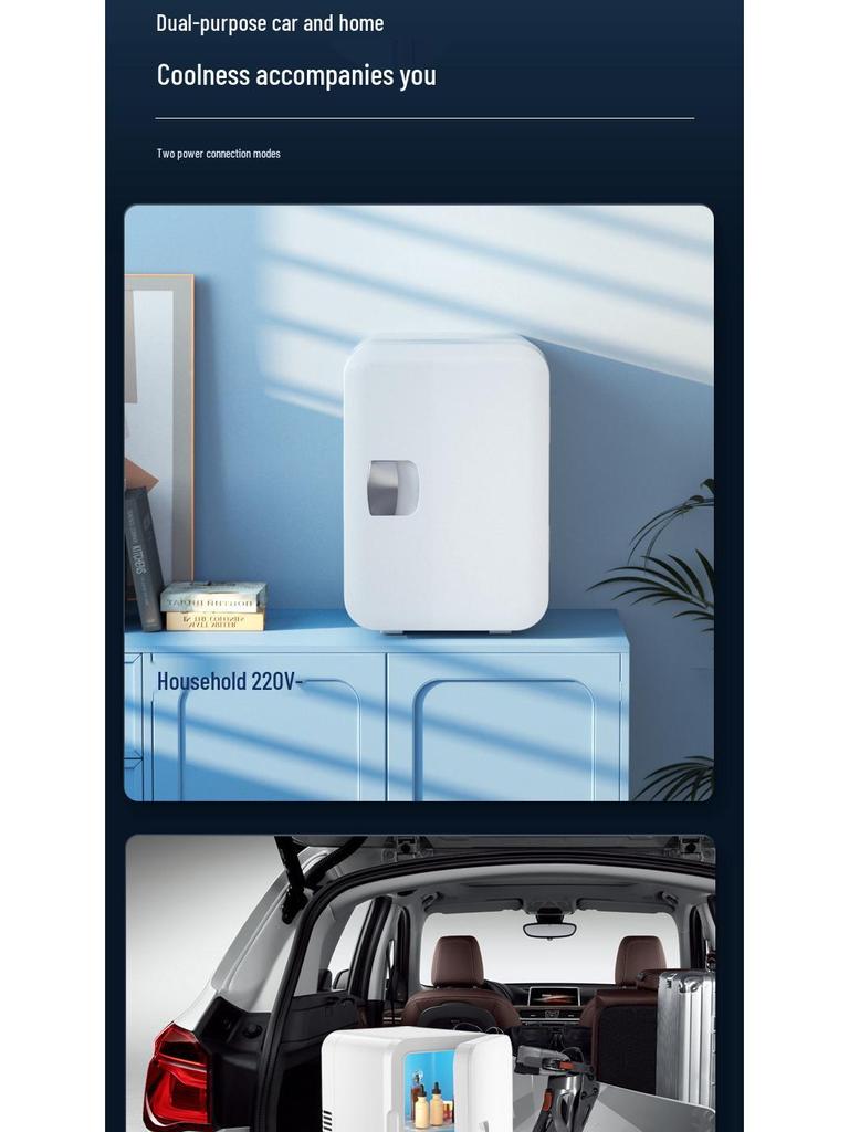 Компактный мини-холодильник двойного назначения: Портативный ретро-дизайн для дома, автомобиля и общежития с функцией охлаждения и изоляции.