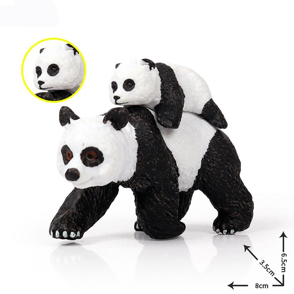 Panda with Cub Models Panda Figurines Zoo Scenes Simulation Wild Animal Early Education Kids Cognition Teaching Toys Realistic