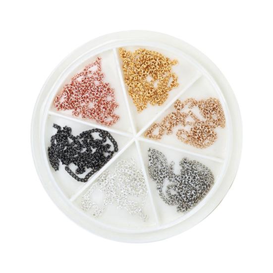 1 коробка металлическая цепочка для украшения ногтей DIY маникюрные аксессуары изысканная красочная цепочка для дизайна ногтей ювелирные изделия для чехла для телефона ожерелье браслет