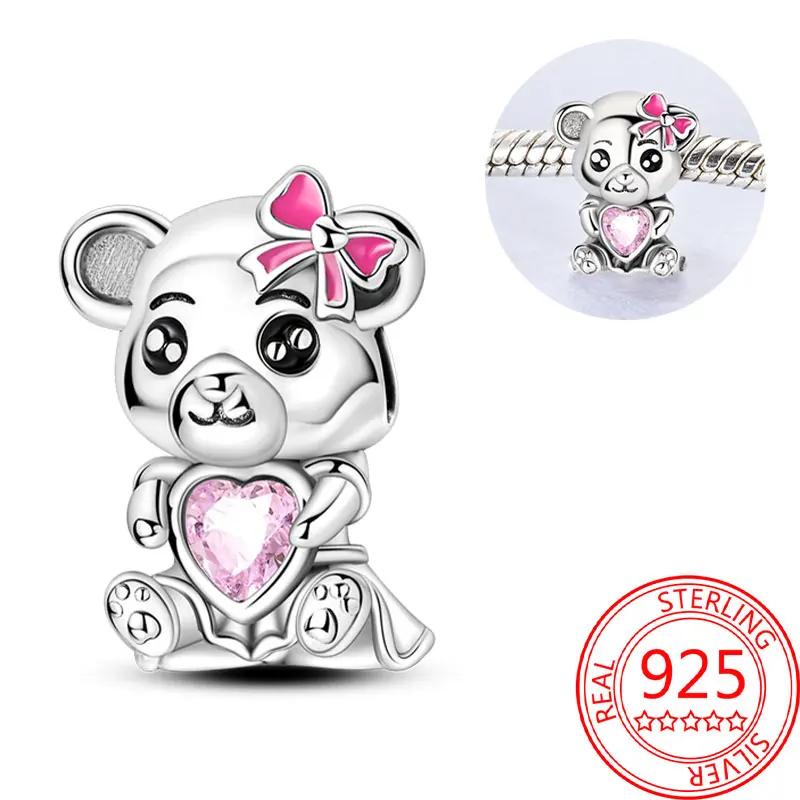 Exquisite Copper Little Monkey Embracing Red Heart Pendant Fit Bracelet Necklaces Party Pairing With Handmade Gifts