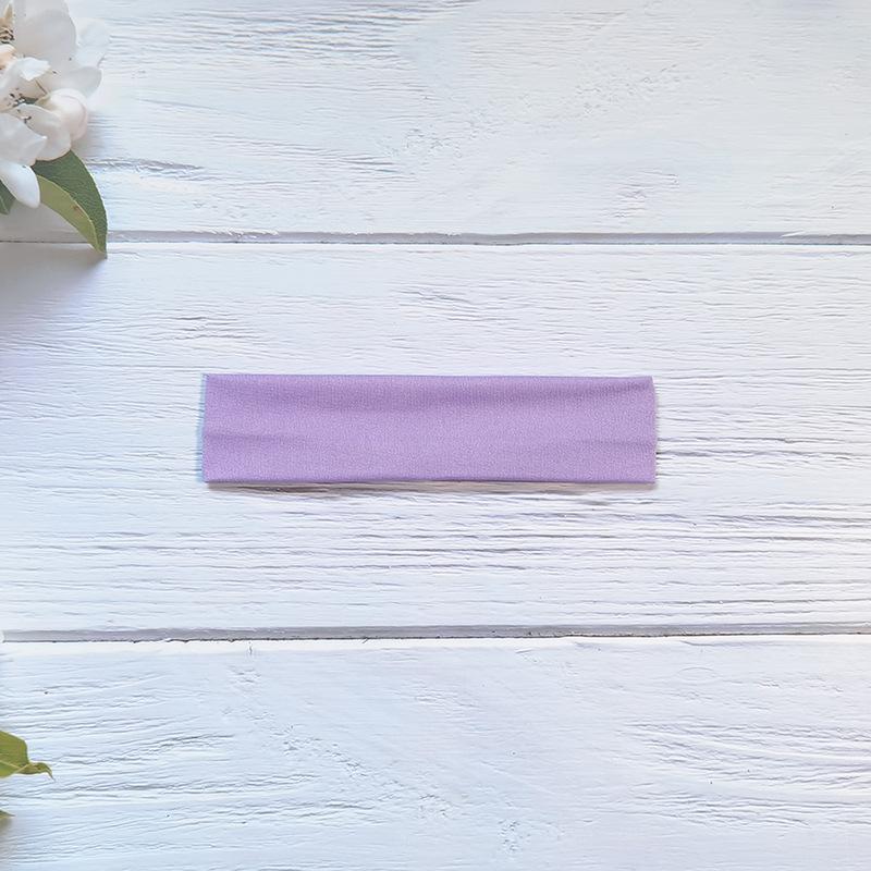Высокоэластичная однотонная повязка на голову для занятий йогой и спортом - впитывающая пот, широкополый аксессуар для волос