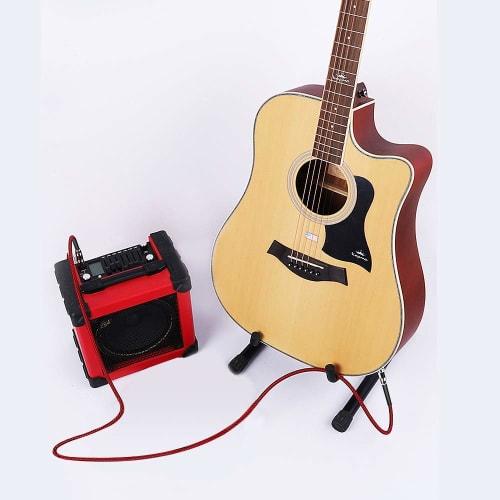 BESTU 3m Shielded Guitar Cable for Guitar, Bass, Electronic Drums, and Drums, 6.35mm Noise-Canceling Shielded Professional Cable with Fabric Braid, St