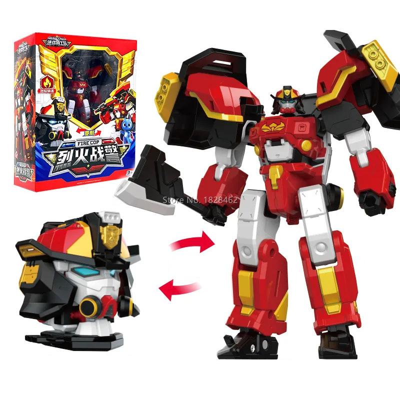 Мини Форс Самый Сильный Полицейский Трансформирующийся Робот Игрушка Фигурки МиниФорс Икс Трансформирующийся Робот Патрульный Полицейский игрушка для Подарка Ребенку