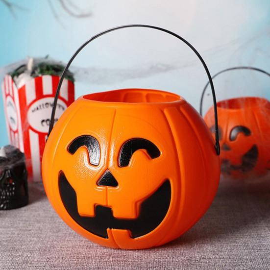 Ведро для сладостей на Хэллоуин, тыквенное ведро для сладостей, корзина для хранения, переносная миска для сладостей на Хэллоуин, детский держатель для закусок для вечеринок
