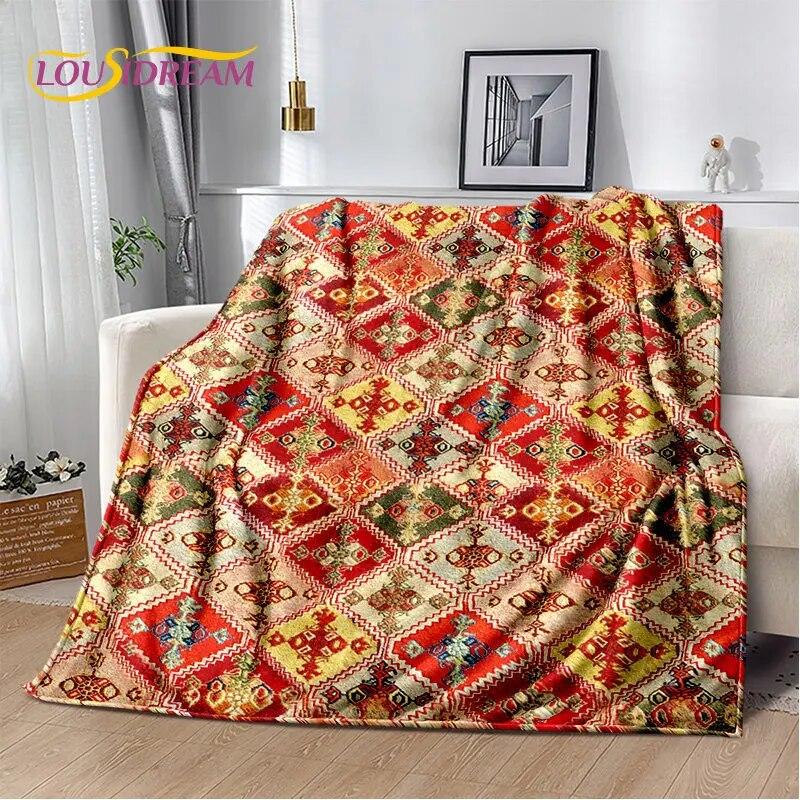 Nordic Bohemia Persia Series Soft Plush Blanket,Flannel Blanket Throw Blanket for Living Room Bedroom Bed Sofa Picnic Leisure