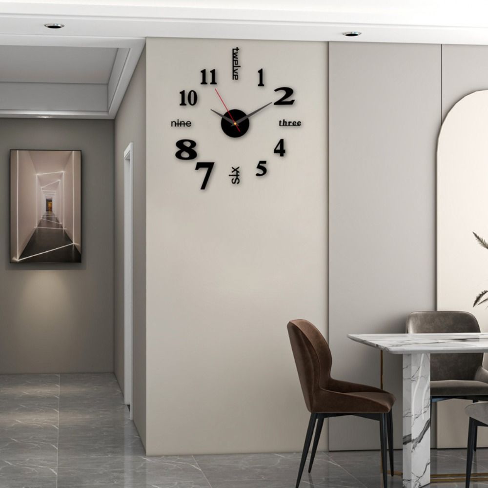 Creative Frameless Wall Clock Wall Mechanism Wall Decoration Night light Arrows Decal DIY Digital Wall Clock Living Room Office