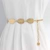 Spring and Summer Dress Waist Chain for Women's Metal Big Leaf Chain Simple and Versatile Skirt Shirt Decoration Thin Waist