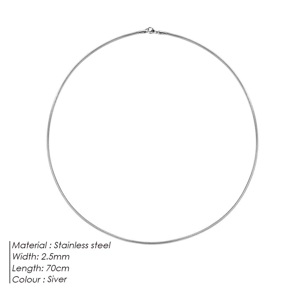 Ожерелье из круглой цепочки из титановой стали eManco — простой европейский/американский стиль для женщин и пар, длинная цепочка в виде змеиной кости, дизайн в виде ключицы.