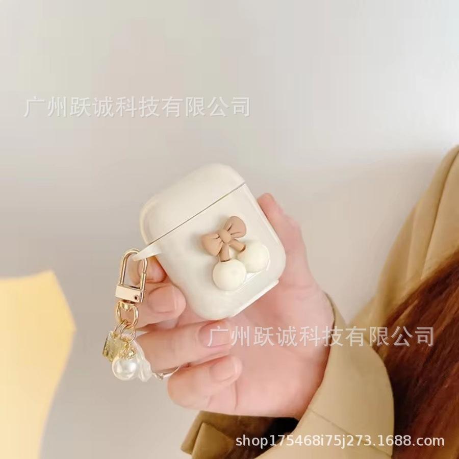 Трехмерный бант античный белый вишня чехол для наушников AirPods Pro1 для нового защитного чехла Apple 1-го поколения