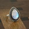 Moonstone Gemstone Ring 925 Sterling Silver Solid White Fire Stone Fashion Rings for Women's Gift Idea Gemstone Jewelry 5.2 Gms Approx