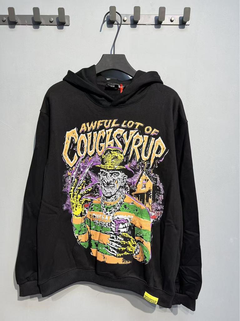 Модный американский стиль, свободная толстовка с длинным рукавом для мужчин и женщин - Высокая плотность, дизайн "Сироп от кашля"