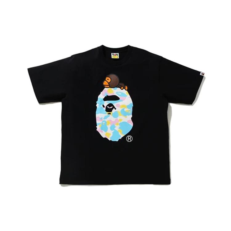 Bape Новая футболка с принтом Milo в стиле Multi Camo, свободный крой 2H30-110-008