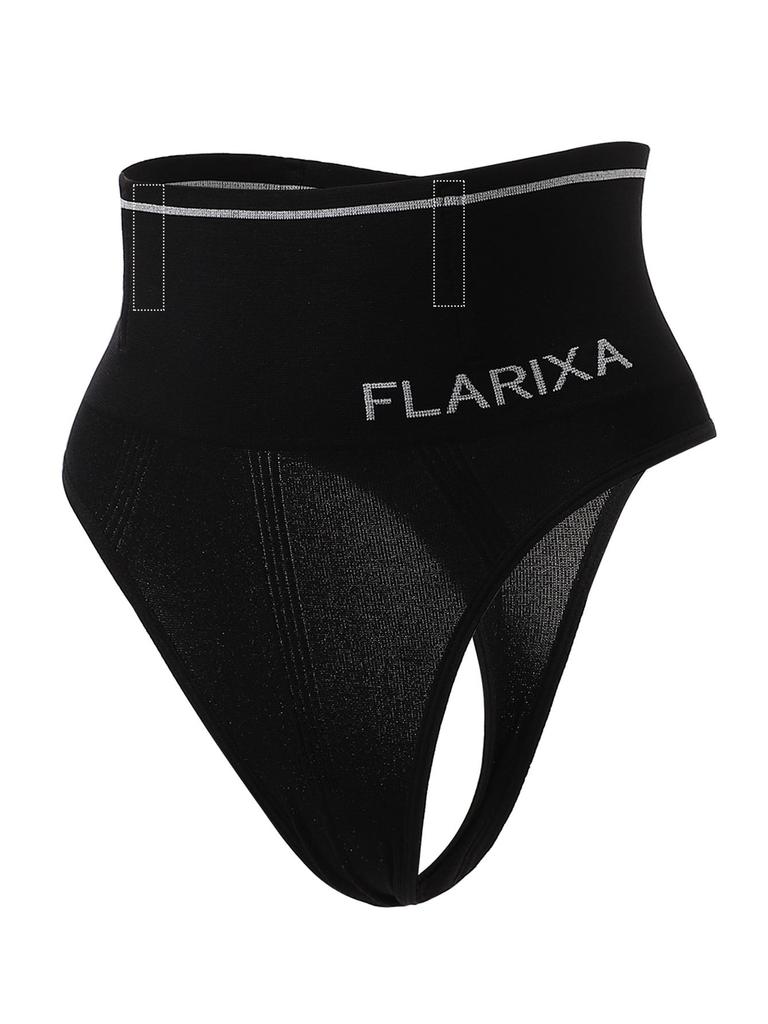 1pc FLARIXA Women High Waist Seamless Panties Tummy Control Belly Slimming Body Shaper Letter Graphic Shapewear Panty Anti Rolling Shaping Underwear