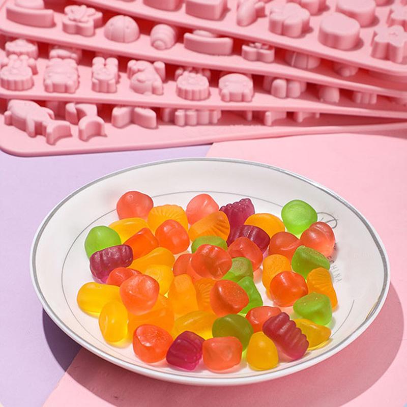 Mix Fruit Animal Silicone Chocolate Mold Rabbit Fish Fudge Candy Jelly Mould Geometric Heart Cake Decor Baking Ice Tray Gifts