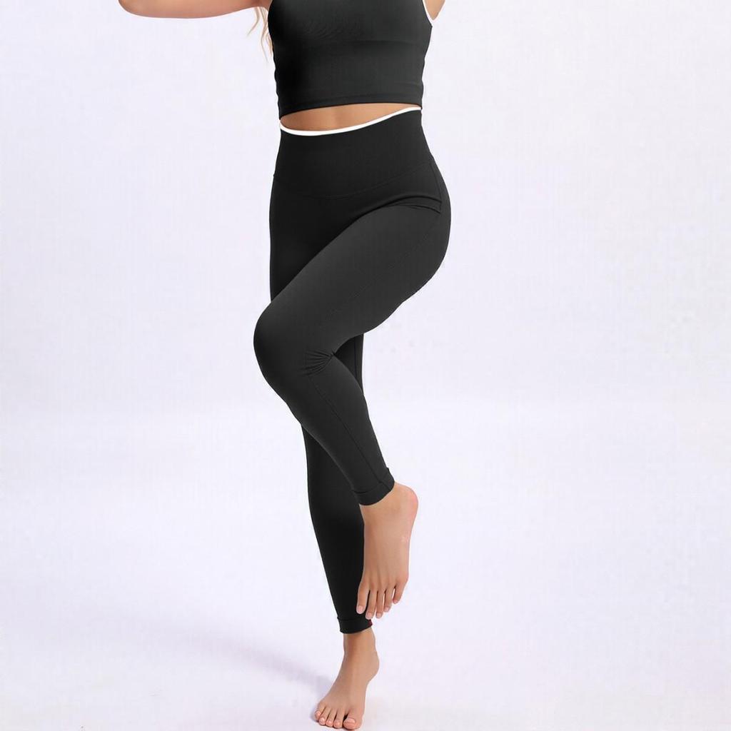 Женские бесшовные леггинсы с высокой талией, быстросохнущие, с цветными блоками, для бега и фитнеса