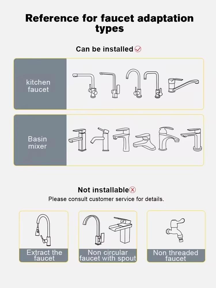 Upgraded 3 Modes Kitchen Faucet Extender with Stretchable Hose Bathroom Sink Sprayer 360 Degree Rotation Tap Filter Extender