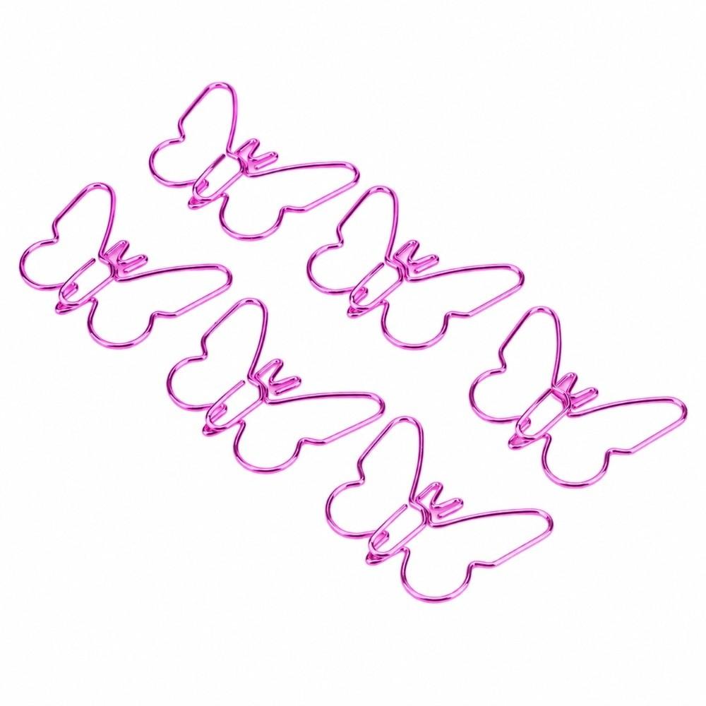 50Pcs Butterfly Shape Novelty Paper Clips Pink Shaped Paper Clips Thing Accessory