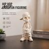 Hip-Hop Skeleton Statue Street Style Figurine, 3D Printed Baseball Cap Cool Sculpture Statue, for Home Office Desktop Decor Decorative Skull Figurine