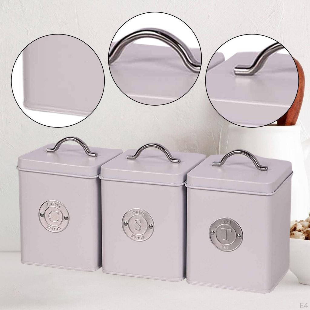 3 шт. контейнера для хранения продуктов, металлические банки, органайзеры для бутылок, кухонные контейнеры для дома
