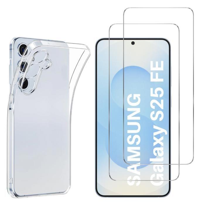 Coque pour Samsung Galaxy S25 FE et 2 Verres Trempé Film Protection Ecran Phonillico®