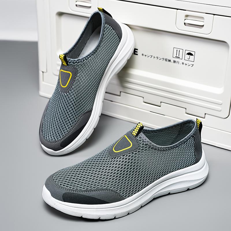 Men Shoes Breathable Mesh Summer Lightweight Hiking Walking Casual Shoes Slip-On Driving Men's Loafers