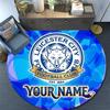 Custom Name Leicester City2 Round Area Rug,Carpet Rug for Living Room Bedroom Sofa Playroom Decor,Non-slip Floor Mat