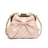 Modern Pu Leather Girls And Boys Shoulder Bag Featuring Adorable Bow And Checkered Pattern