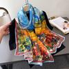 Qilu Painting Printing Flower Cutting Spring And Summer Silk Scarf Large Long Scarf High-End Travel Shawl Sun Protection Women'S Scarf Headscarf