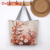 Canvas Butterfly Elephant Cat Tote Bag For Women With Sewn Details For Daily Use