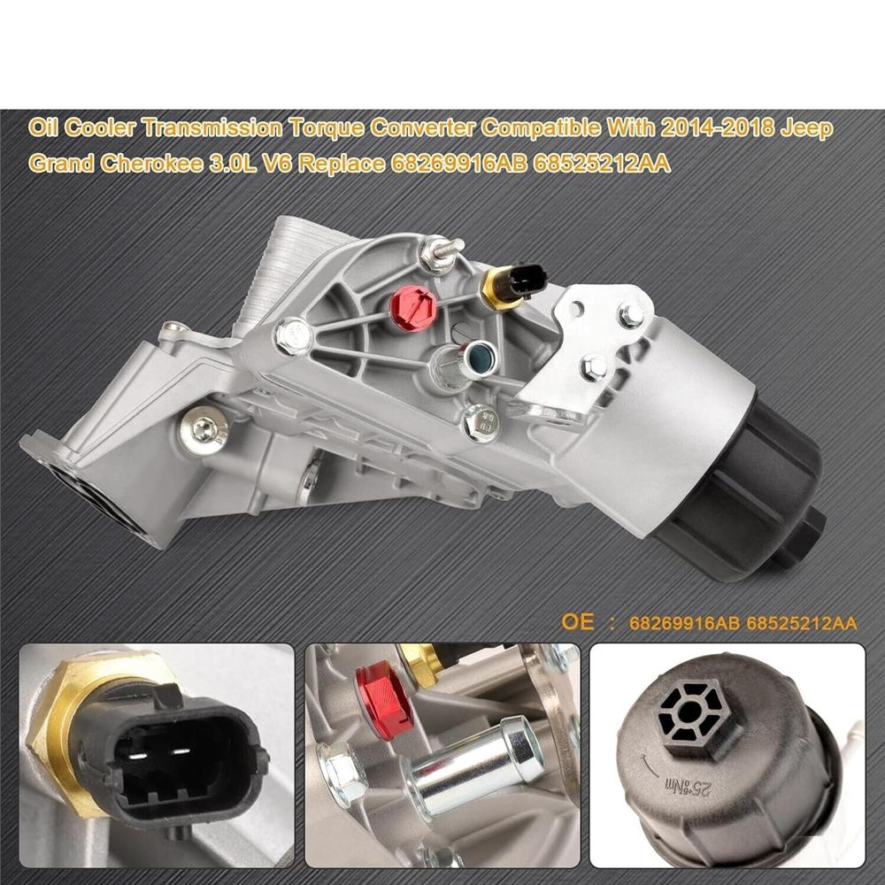 68525212AA Корпус масляного фильтра с масляным радиатором для 2014-20 Jeep Grand Cherokee 3.0L Дизель