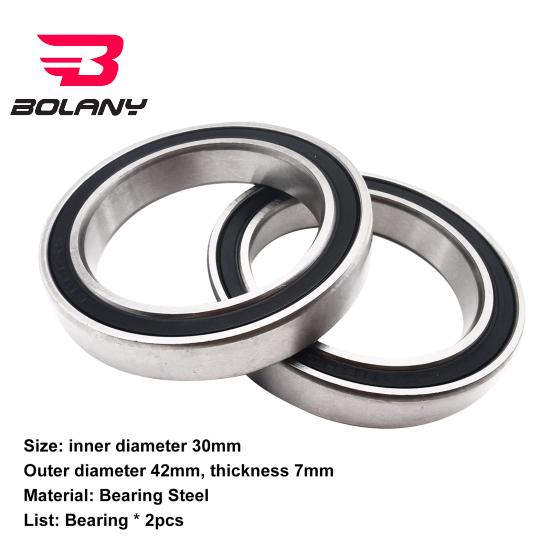 2Pcs 6806-2RS Ball Bearing Low Noise Bearing Steel High Hardness Moutain Bike Bearing for BB30 Bottom Bracket